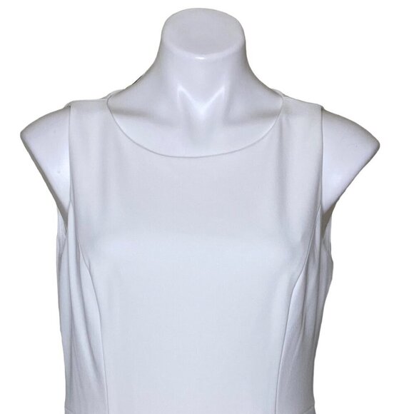 Tommy Hilfiger Cream A-Line Dress, NWT $109 Mesh Illusion Trim Women's Size 10 - Picture 4 of 11